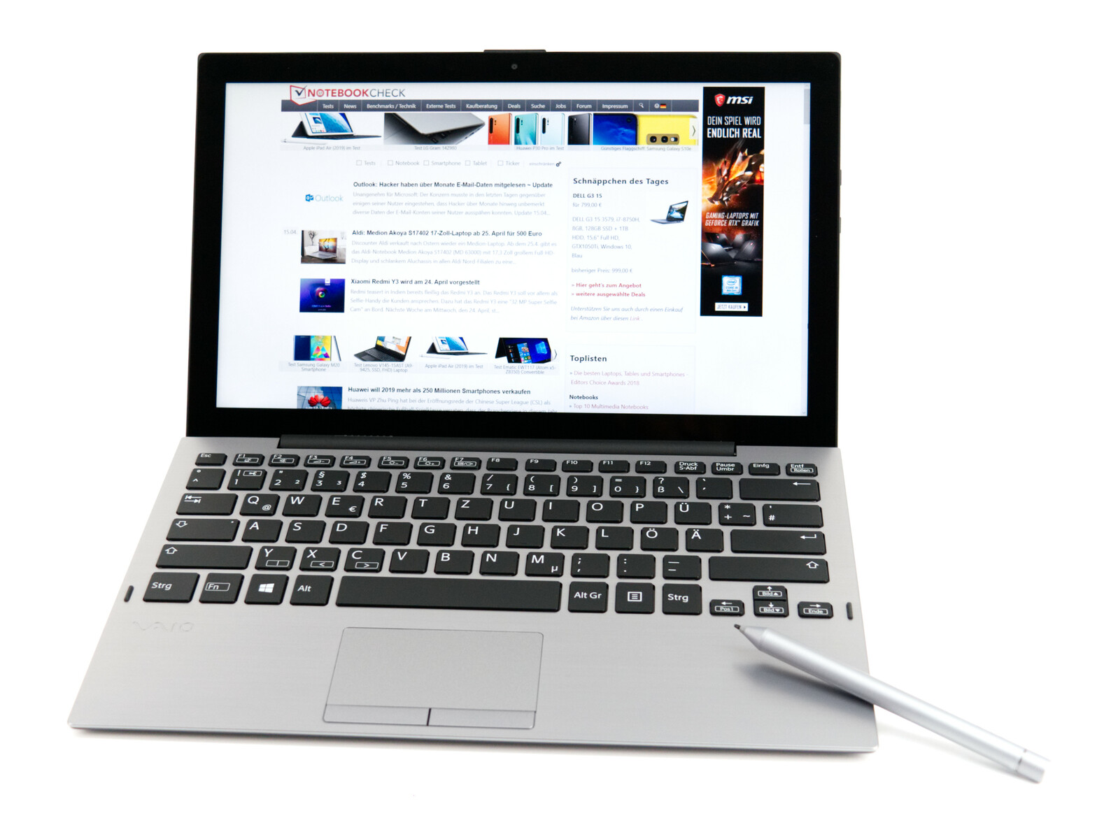 VAIO A12 (Core i7-8500Y, 16 GB RAM, 512 GB SSD, FHD) Convertible