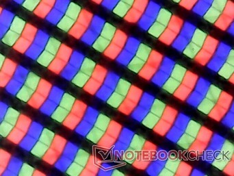 Crisp RGB subpixels with touchscreen layer