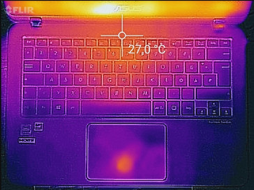 Temperature development upper side (idle)