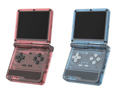 Powkiddy has shown its new V90 clamshell gaming handheld in multiple finishes so far. (Image source: Jdewitz via Retro Handhelds)