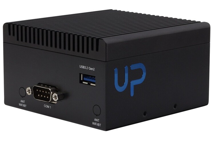 The mini PC offers a COM port (Image source: Aaeon)