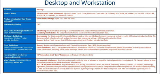 Slide mentioning the embargo dates (source: Unikoshardware)