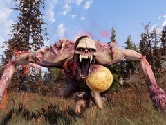 A screenshot from Fallout 76 showing a mutated monster (Image source: Steam; cropped)