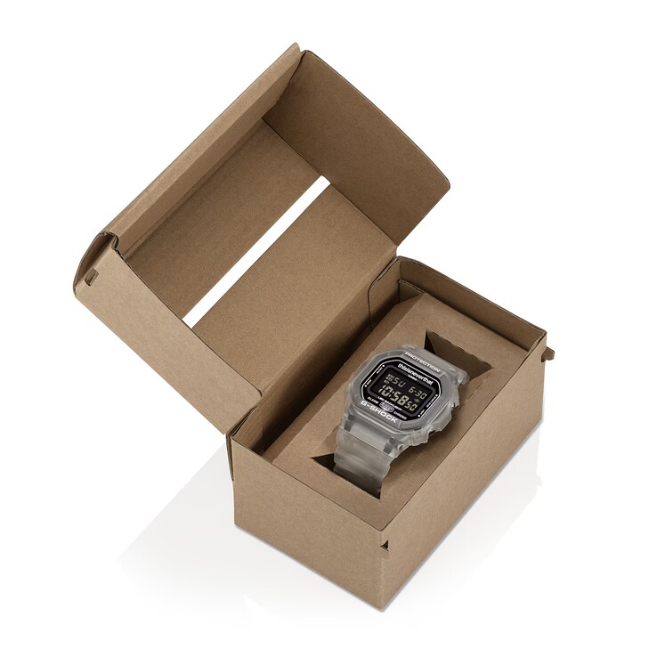 Casio ships the DW-5600TNT-7 in special-edition packaging created for the collaboration.