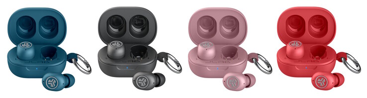The JLab JBuds Mini ANC earbuds come in Graphite, Midnight Navy, Blush Pink, and Ruby Red. (Image source: JLab)