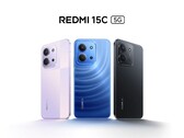 The Redmi 15C 5G is available in midnight blue, dusk purple, and midnight black colorways (Image source: Redmi)