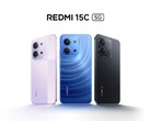 The Redmi 15C 5G is available in midnight blue, dusk purple, and midnight black colorways (Image source: Redmi)