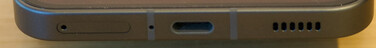 Bottom: SIM slot, USB-C port, speaker