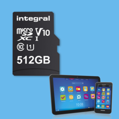 The microSDXC cards are no bigger than a thumbnail. (Source: Integral Memory)