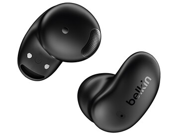 The SoundForm Anywhere earbuds have a bean-shaped design. (Image source: Belkin)