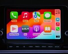 CarPlay home screen with app icons on the touchscreen of a Kia
