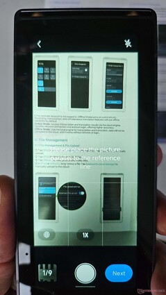 The rear camera enables OCR.