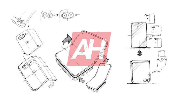 The leaked sketches of the rumored book-style Motorola foldable