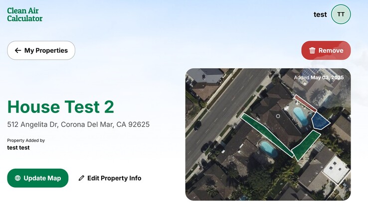 Example suburban home with pool and concrete patio in the backyard, and a small amount of trees and shrubs around the perimeter. (Image source: Project EverGreen)