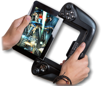 The Gamevice Wikipad tablet with removable controller cradle. (Source: Wikipad)