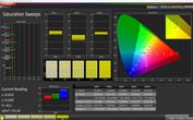 CalMAN: Color Saturation – Screen mode: AMOLED cinema, P3 target color space