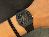 The Casio F-B100W-1BJF (pictured) on a wrist.