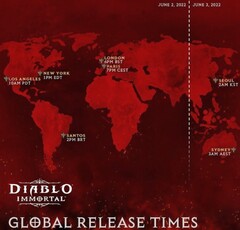 Diablo Immortal global release times (Source: Diablo Immortal)