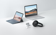 The Surface spring hardware refresh, plus the Surface Earbuds. (Image source: Microsoft)