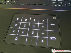 Touchpad with illuminated numpad