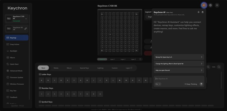 All 100 keys can be programmed via a web app.