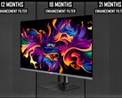The MSI MPG 321URX is a 32-inch 4K QD-OLED gaming monitor with a 240 Hz refresh rate. (Image source: MSI, Monitors Unboxed on YouTube, edited)