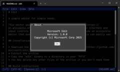 Microsoft Edit for 64-bit Windows enables command line users to edit text files with ease. (Image source: Microsoft)