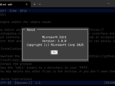 Microsoft Edit for 64-bit Windows enables command line users to edit text files with ease. (Image source: Microsoft)