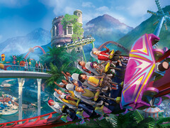 Planet Coaster will be available as a free game until. Pictured: the cover photo of the title.