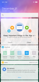 Xiaomi Mi 8 Explorer Edition - card-based UI