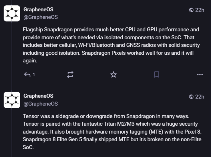 Snapdragon is said to be better than Tensor