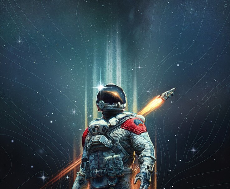 Starfield official artwork featuring an astronaut in a spacesuit
