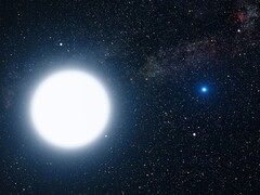 An artist's illustration showing a star and a planet. (Image source: WikiImages - Pixabay)