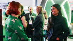 A picture of Xbox CEO Asha Sharma speaking to BBC