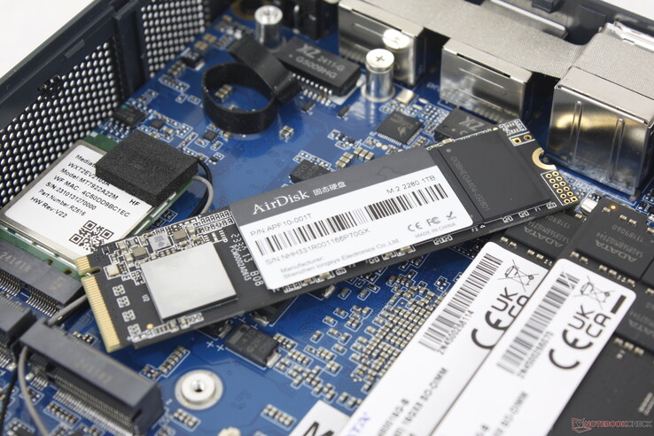 M.2 SSD with heat spreader removed. The system comes with just one heat spreader even though it can support up to two M.2 SSDs