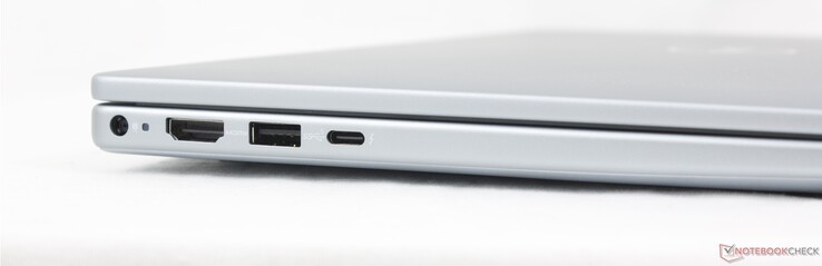 Left: AC adapter, HDMI 1.4, USB-A 3.2 Gen. 1, USB-C w/ Thunderbolt 4 + DisplayPort + Power Delivery