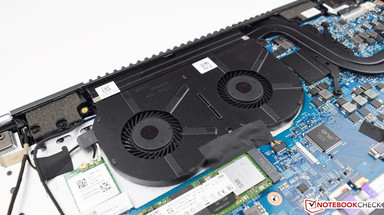 The two fans carry the heat away from the case.