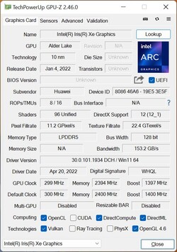 GPU-Z Intel Xe Graphics G7