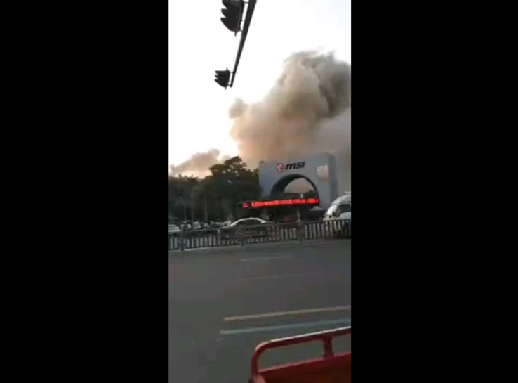 A shot from the Bao'an factory fire video. (Source:  Reddit via Anandtech)