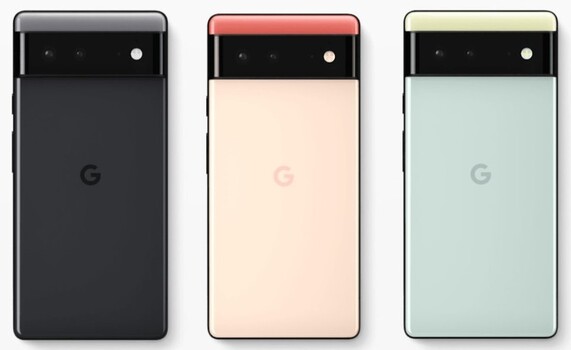 The Google Pixel 6 is available in "Stormy Black," "Sorta Seafoam," and "Kinda Coral." Source: Google Store