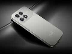 Xiaomi sells the Poco F8 Pro in blue and black finishes, as well as the Titanium Silver option shown here. (Image source: Xiaomi)