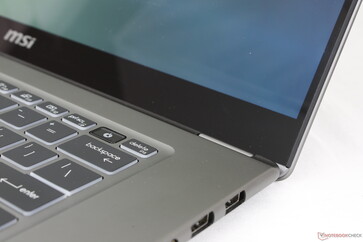Fingerprint-enabled Power button is flush with the deck to prevent accidental presses