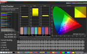 CalMan color accuracy (profile: Warm, color space target: sRGB)