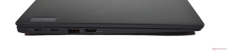 Left: 2x Thunderbolt 4, USB A 3.2 Gen 1, HDMI