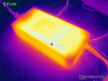 AC adapter can reach over 40 C when running demanding loads for long periods