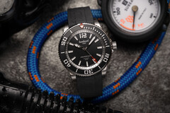 The Hanhart Aquasphere matte black dive watch offers 38 hours of power reserve