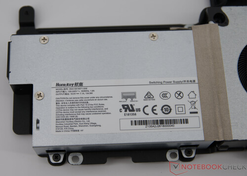 A 135-watt power supply is built in