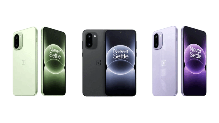 The OnePlus Ace 6T comes in black, green, and purple colorways (Image source: OnePlus)