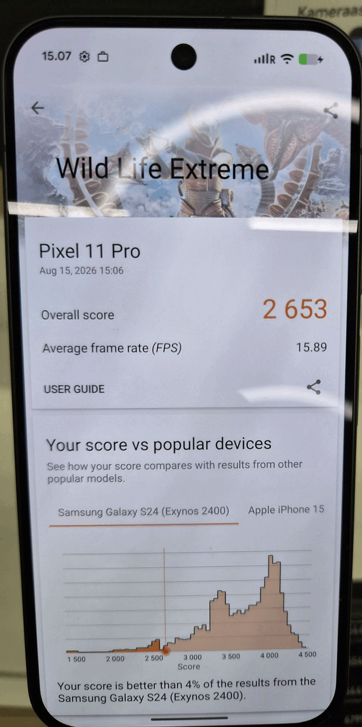 The Pixel 11 Pro's Wild Life Extreme result