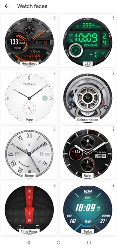 ... a large selection of watch faces.